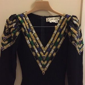Vintage Lillie Rubin Black Knit Dress, Size 4